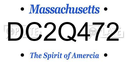 DC2Q472 Massachusetts License Plate