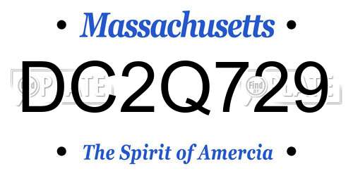 DC2Q729 Massachusetts License Plate