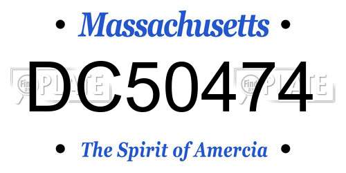 DC50474 Massachusetts License Plate