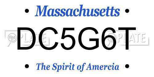 DC5G6T Massachusetts License Plate