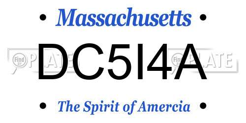DC5I4A Massachusetts License Plate