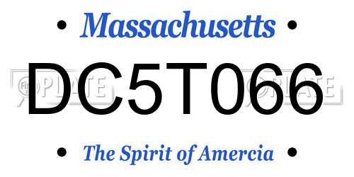 DC5T066 Massachusetts License Plate