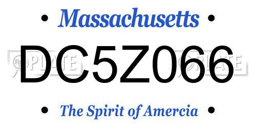 DC5Z066 Massachusetts License Plate
