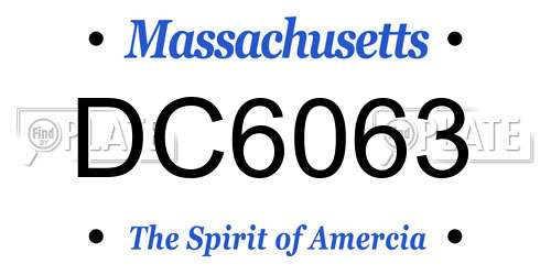 DC6063 Massachusetts License Plate