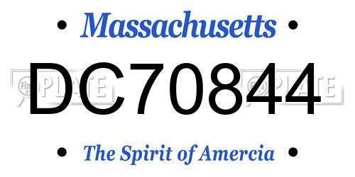 DC70844 Massachusetts License Plate