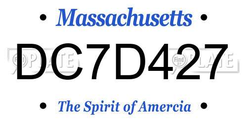 DC7D427 Massachusetts License Plate