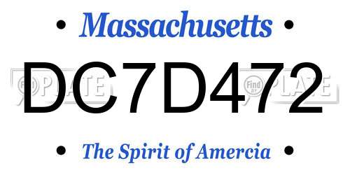 DC7D472 Massachusetts License Plate