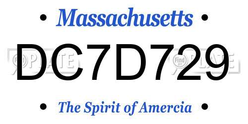 DC7D729 Massachusetts License Plate