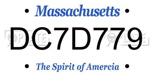 DC7D779 Massachusetts License Plate