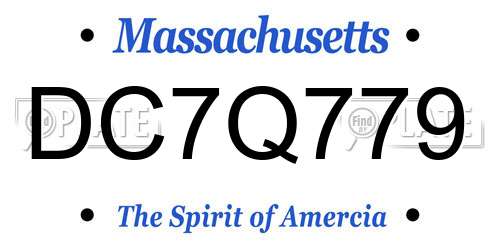 DC7Q779 Massachusetts License Plate