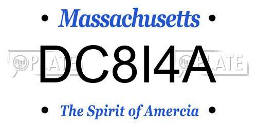 DC8I4A Massachusetts License Plate
