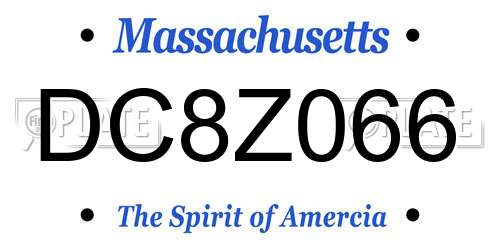 DC8Z066 Massachusetts License Plate