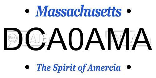 DCA0AMA Massachusetts License Plate