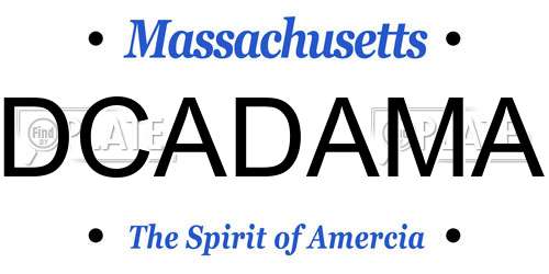 DCADAMA Massachusetts License Plate