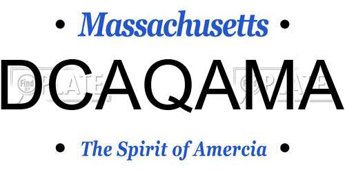 DCAQAMA Massachusetts License Plate