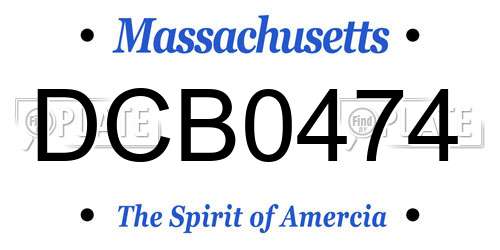 DCB0474 Massachusetts License Plate