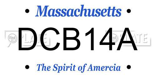 DCB14A Massachusetts License Plate