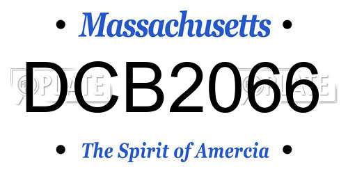 DCB2066 Massachusetts License Plate