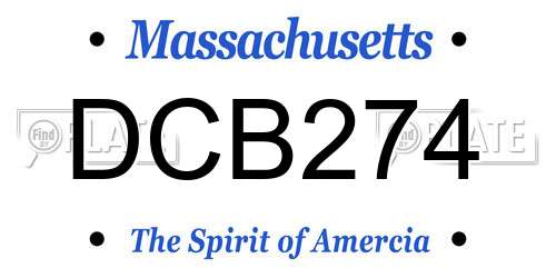 DCB274 Massachusetts License Plate