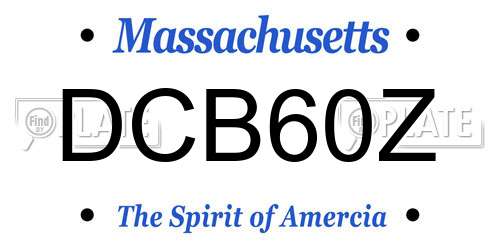 DCB60Z Massachusetts License Plate