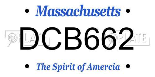 DCB662 Massachusetts License Plate