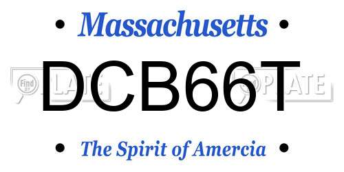 DCB66T Massachusetts License Plate