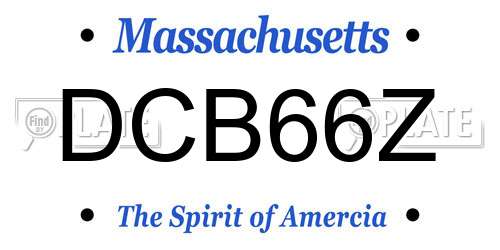 DCB66Z Massachusetts License Plate