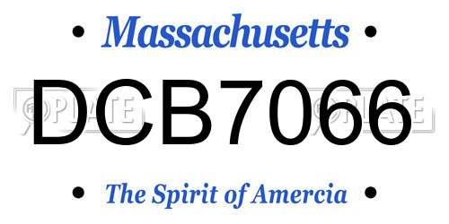 DCB7066 Massachusetts License Plate