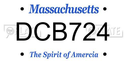 DCB724 Massachusetts License Plate