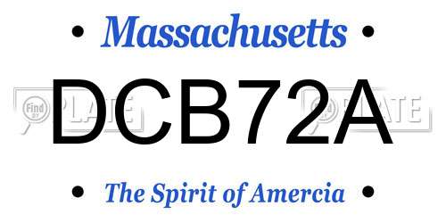 DCB72A Massachusetts License Plate