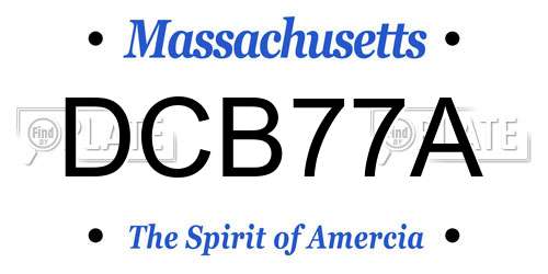 DCB77A Massachusetts License Plate
