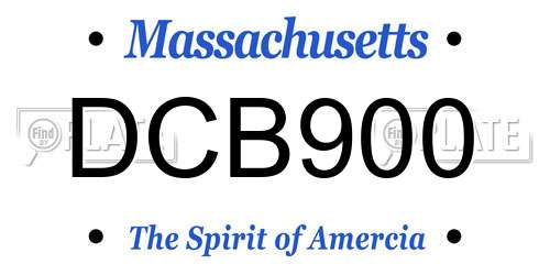 DCB900 Massachusetts License Plate