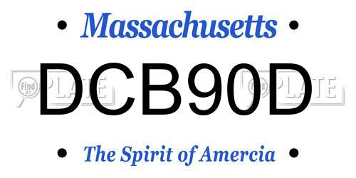 DCB90D Massachusetts License Plate