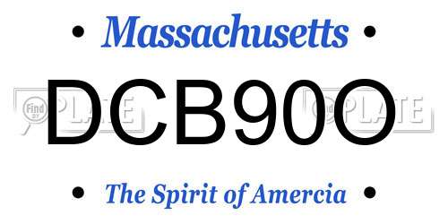 DCB90O Massachusetts License Plate
