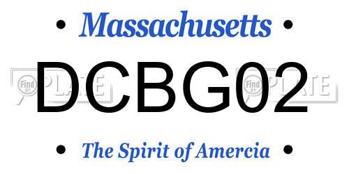DCBG02 Massachusetts License Plate