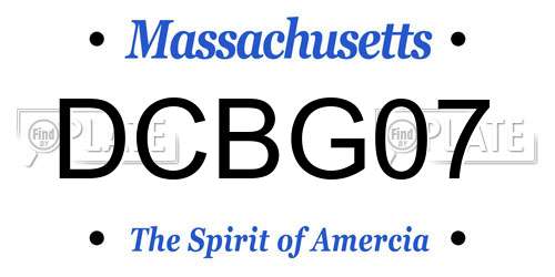 DCBG07 Massachusetts License Plate
