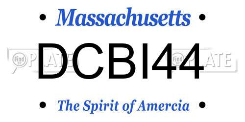 DCBI44 Massachusetts License Plate