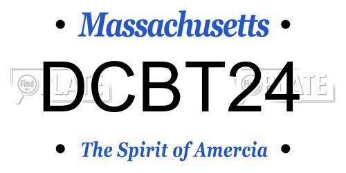 DCBT24 Massachusetts License Plate