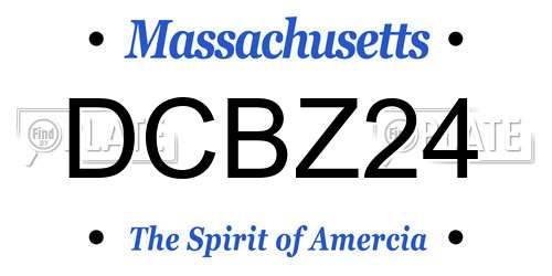 DCBZ24 Massachusetts License Plate