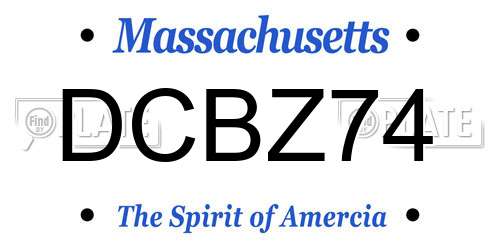 DCBZ74 Massachusetts License Plate
