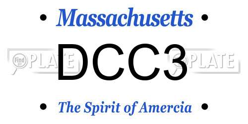 DCC3 Massachusetts License Plate