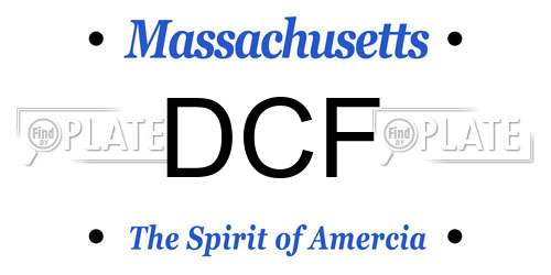 DCF Massachusetts License Plate