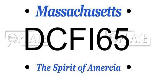 DCFI65 Massachusetts License Plate