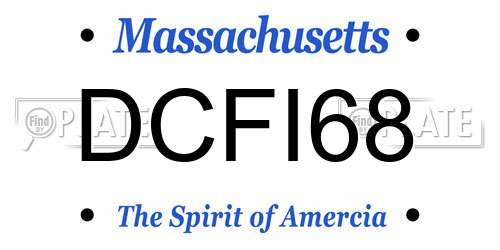 DCFI68 Massachusetts License Plate