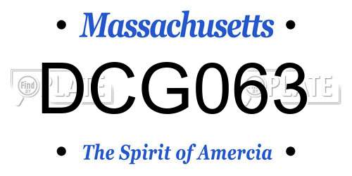DCG063 Massachusetts License Plate