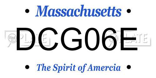 DCG06E Massachusetts License Plate