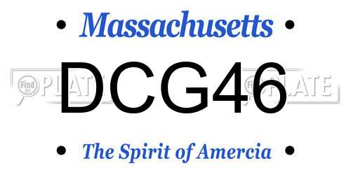 DCG46 Massachusetts License Plate