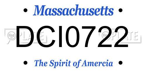 DCI0722 Massachusetts License Plate