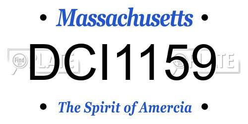 DCI1159 Massachusetts License Plate