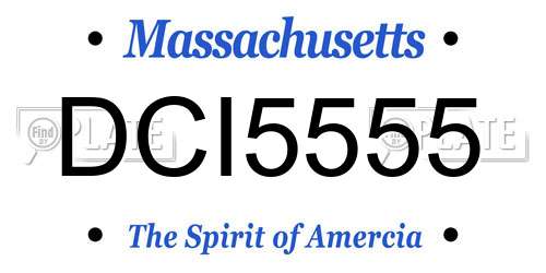 DCI5555 Massachusetts License Plate